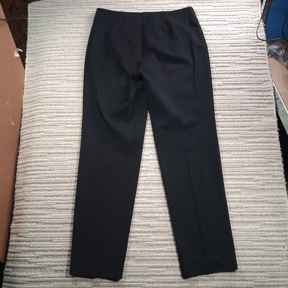 talbots heritage petites womens 4p black straight leg flat front dress pants zip